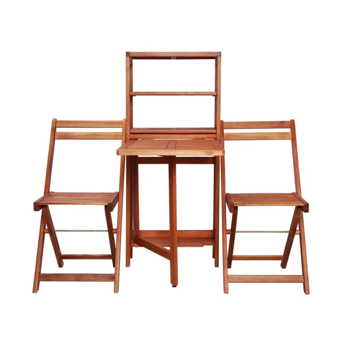 3 Piece Folding Bistro Set Solid Acacia Wood Aabot