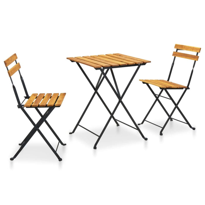 3 Piece Folding Bistro Set Solid Acacia Wood Totopi