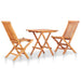 3 Piece Folding Bistro Set Solid Teak Wood Ankki