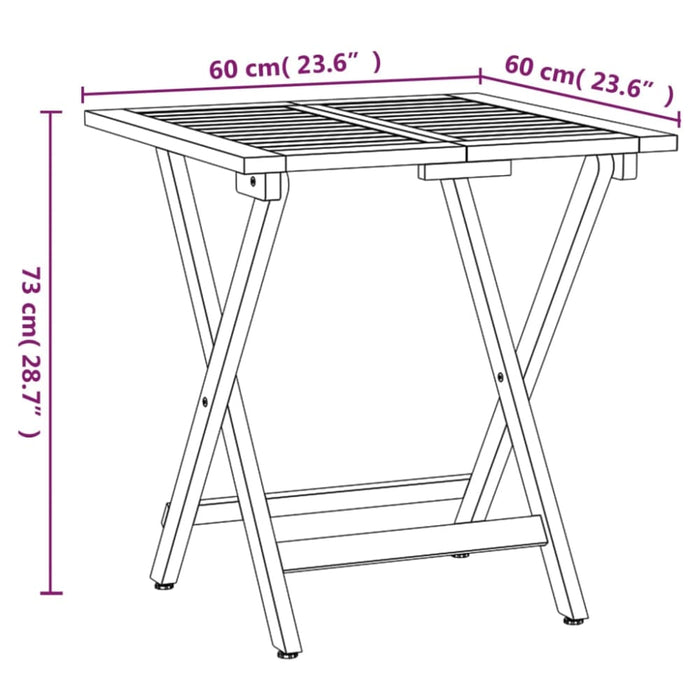 3 Piece Folding Bistro Set Solid Wood Acacia Tokibt