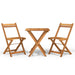 3 Piece Folding Bistro Set Solid Wood Acacia Tokibt