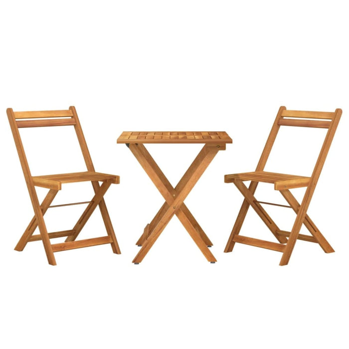 3 Piece Folding Bistro Set Solid Wood Acacia Tokibt