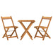 3 Piece Folding Bistro Set Solid Wood Acacia Tokibt