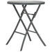 3 Piece Folding Bistro Set Steel Grey Tbitptl