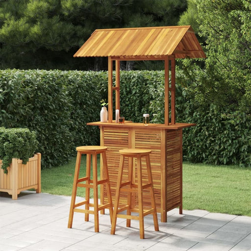 3 Piece Garden Bar Set Solid Wood Acacia Toolbbl