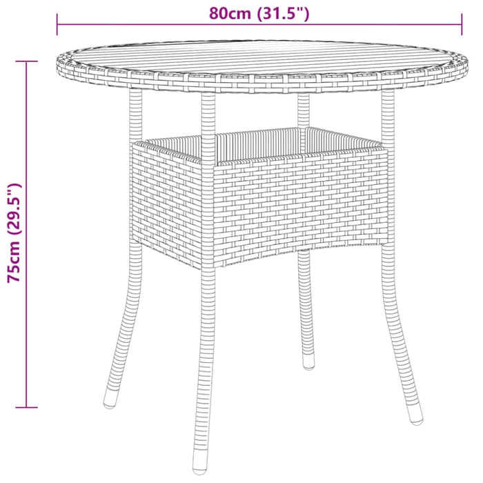 3 Piece Garden Bistro Set Poly Rattan Black Tbpnpak