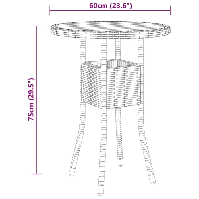 3 Piece Garden Bistro Set Poly Rattan Black Tbpnpap