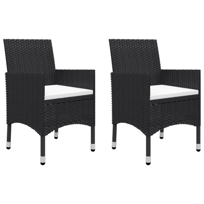 3 Piece Garden Bistro Set Poly Rattan And Tempered Glass