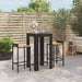 3 Piece Garden Bar Set Black Poly Rattan&solid Wood Acacia