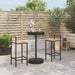 3 Piece Garden Bar Set Black Poly Rattan&solid Wood Acacia