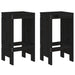 3 Piece Garden Bar Set Black Solid Wood Pine Topiiti