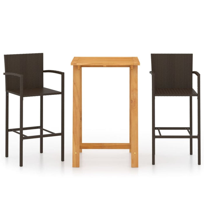 3 Piece Garden Bar Set Brown Tblikpx