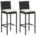 3 Piece Garden Bar Set With Cushions Black Tblikax