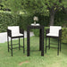 3 Piece Garden Bar Set With Cushions Poly Rattan Black