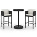 3 Piece Garden Bar Set With Cushions Poly Rattan Black