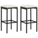 3 Piece Garden Bar Set With Cushions Poly Rattan Black