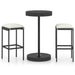 3 Piece Garden Bar Set With Cushions Poly Rattan Black