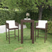 3 Piece Garden Bar Set With Cushions Poly Rattan Brown