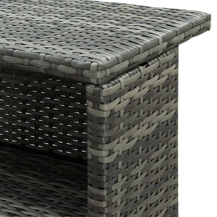 3 Piece Garden Bar Set With Cushions Poly Rattan Grey