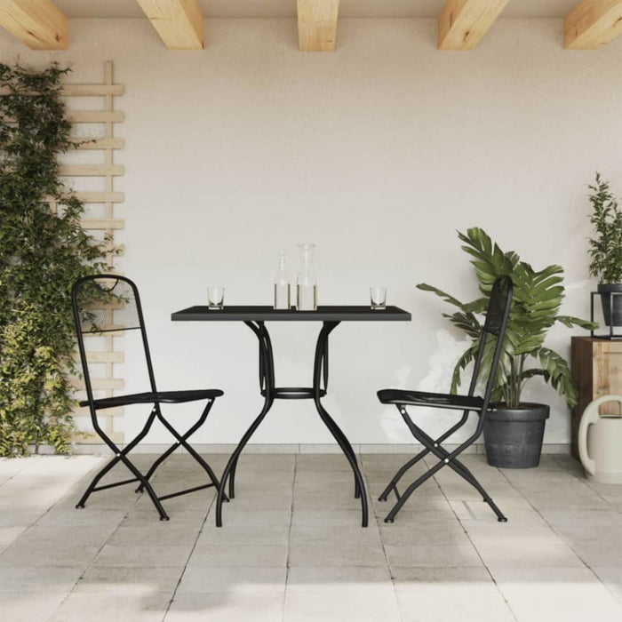 3 Piece Garden Dining Set Anthracite Metal Mesh Txoonbk