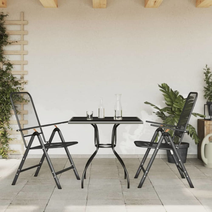 3 Piece Garden Dining Set Anthracite Metal Mesh Txoonoi