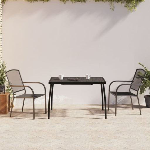 3 Piece Garden Dining Set Anthracite Steel Toniklk