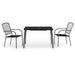 3 Piece Garden Dining Set Anthracite Steel Toniklk