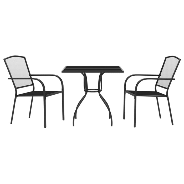 3 Piece Garden Dining Set Anthracite Steel Toniklp