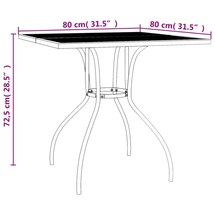 3 Piece Garden Dining Set Anthracite Steel Toniklp