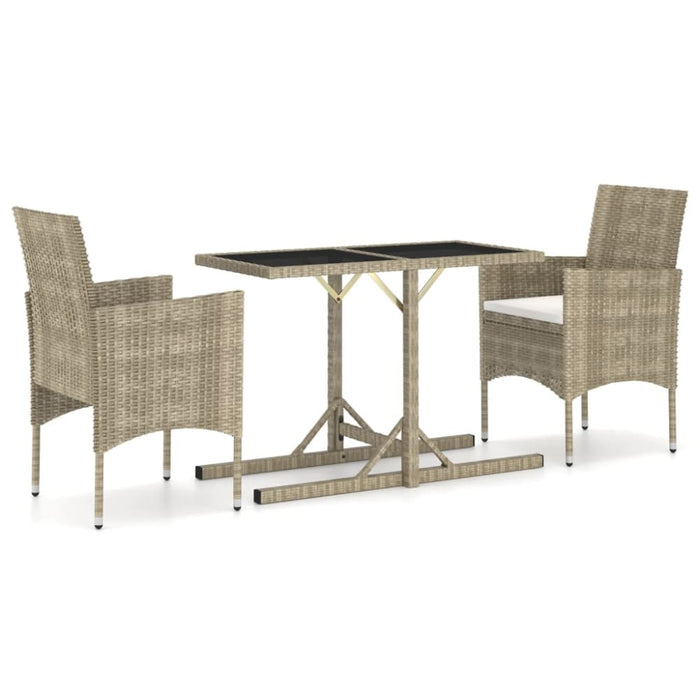 3 Piece Garden Dining Set Beige Tbixapk