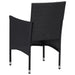 3 Piece Garden Dining Set Black Poly Rattan And Glass