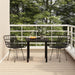 3 Piece Garden Dining Set Black Poly Rattan Topinll