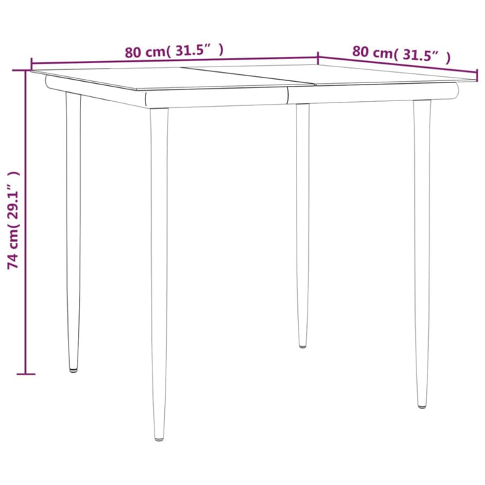 3 Piece Garden Dining Set Black Poly Rattan Topinnb