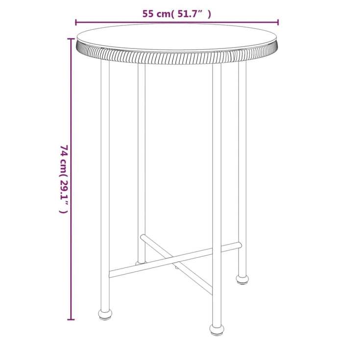 3 Piece Garden Dining Set Black Poly Rattan Topintl