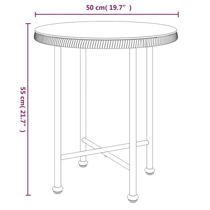 3 Piece Garden Dining Set Black Poly Rattan Topintx