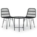 3 Piece Garden Dining Set Black Poly Rattan Topintx