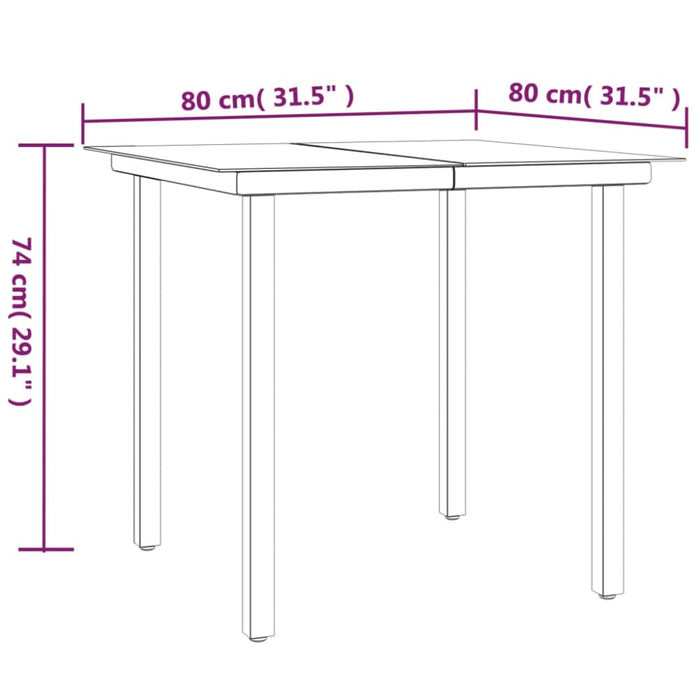 3 Piece Garden Dining Set Black Steel And Textilene Txbbixl