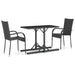 3 Piece Garden Dining Set Black Tbixaab