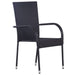 3 Piece Garden Dining Set Black Tbixaab