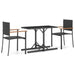 3 Piece Garden Dining Set Black Tbixaax