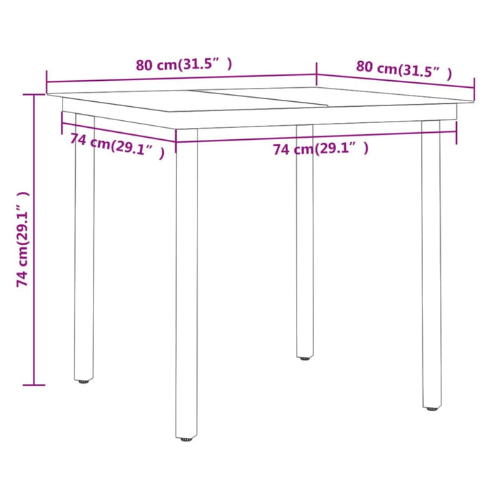 3 Piece Garden Dining Set Black Tbkkaot