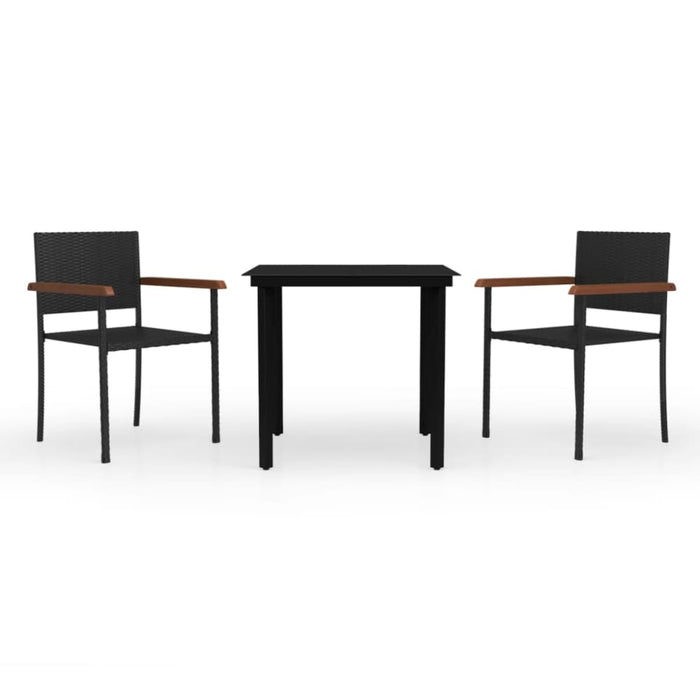 3 Piece Garden Dining Set Black Tbkkaot