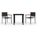 3 Piece Garden Dining Set Black Tbkkaot