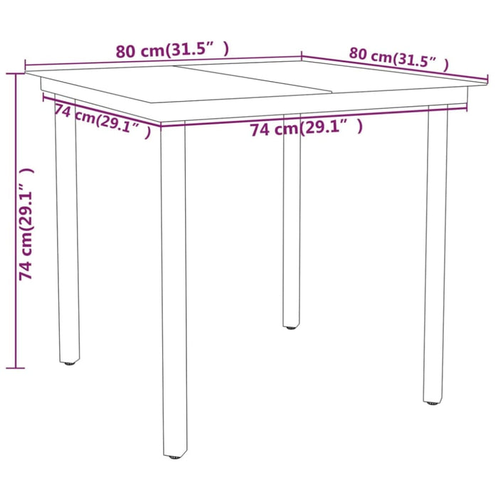 3 Piece Garden Dining Set Black Tbkkbii