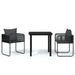 3 Piece Garden Dining Set Black Tbkkbii