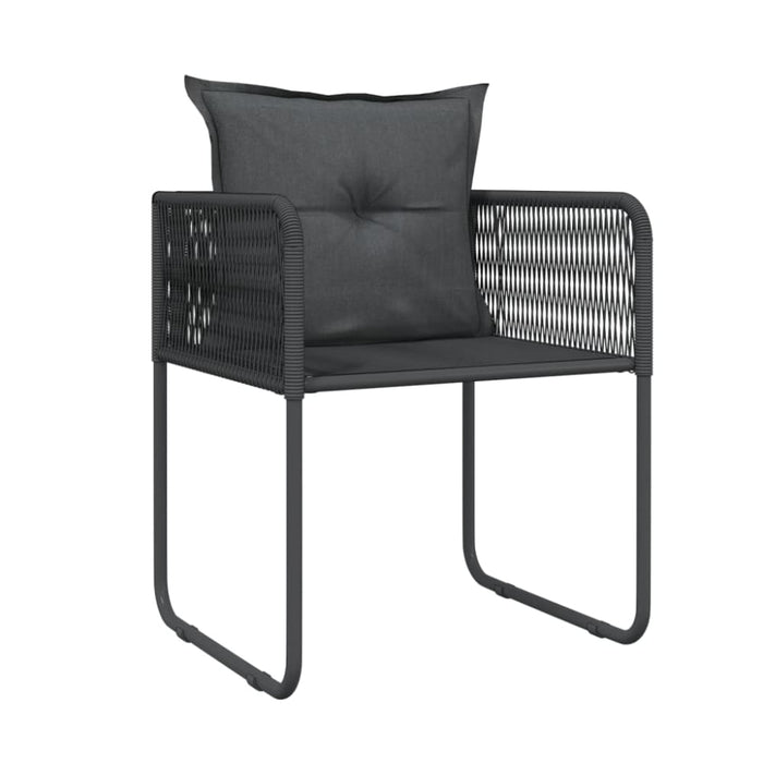 3 Piece Garden Dining Set Black Tbkkbii