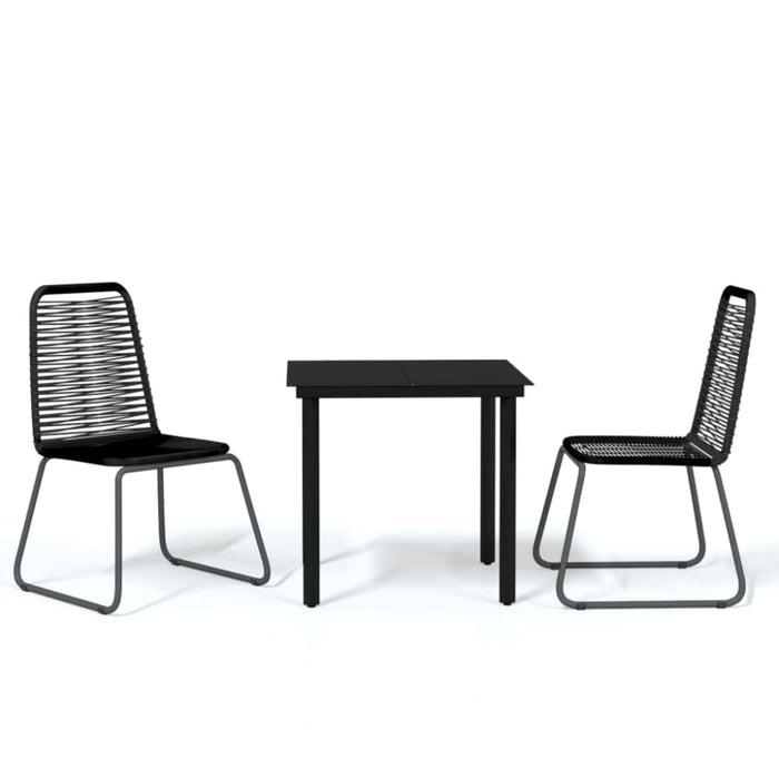 3 Piece Garden Dining Set Black Tbkkbnk