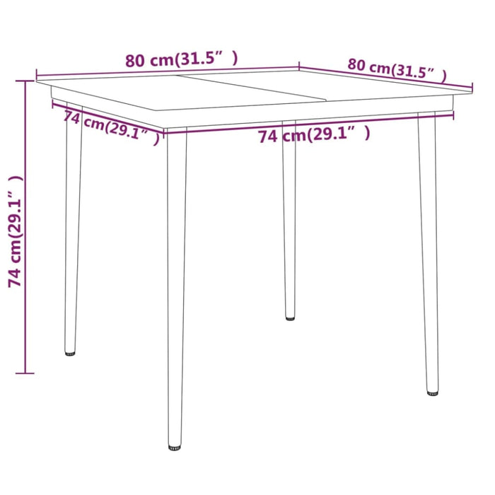 3 Piece Garden Dining Set Black Tbkkbnt