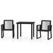 3 Piece Garden Dining Set Black Tbkkoak