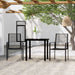 3 Piece Garden Dining Set Black Tbkkoki